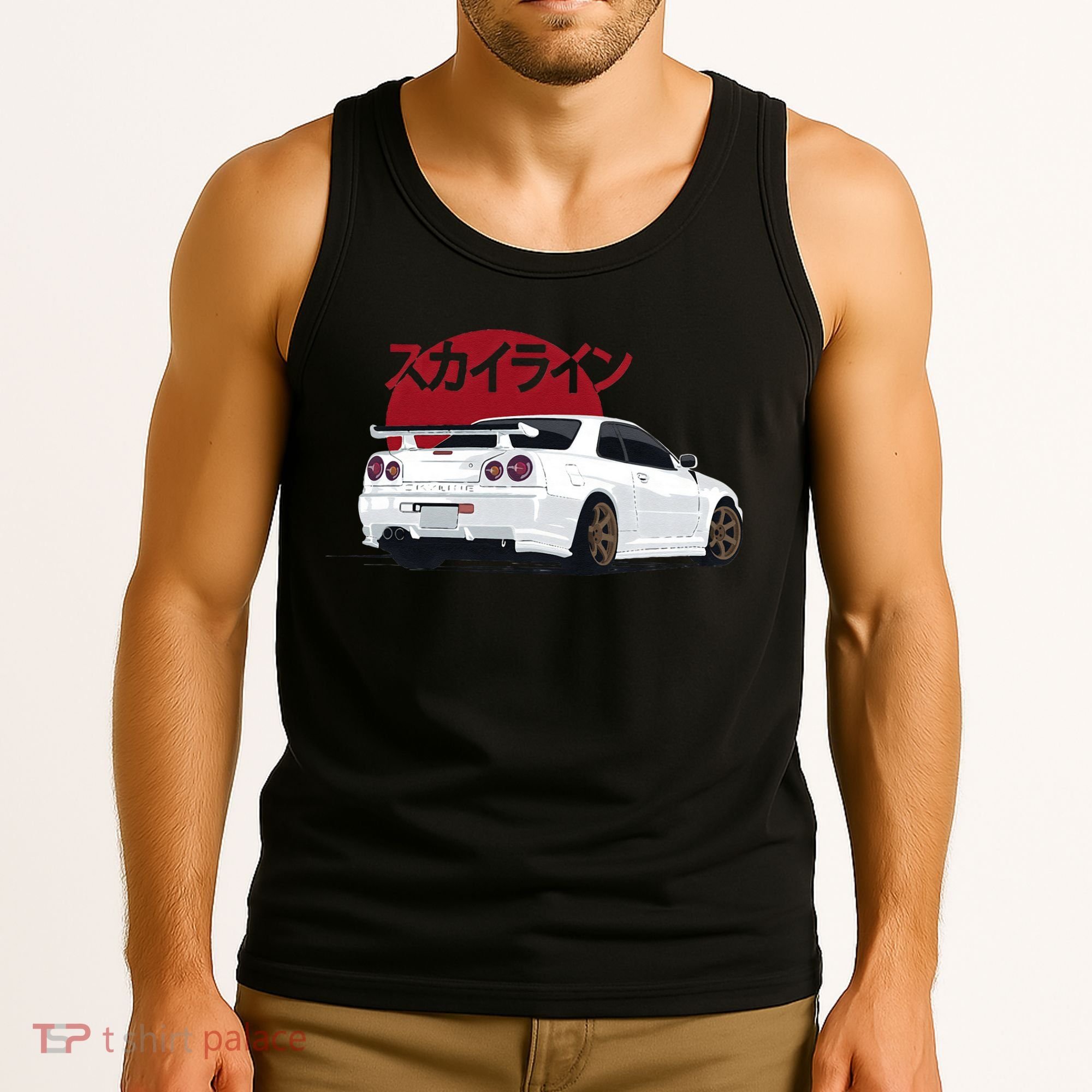 White Gt R 34 JDM Skyline Tank Top