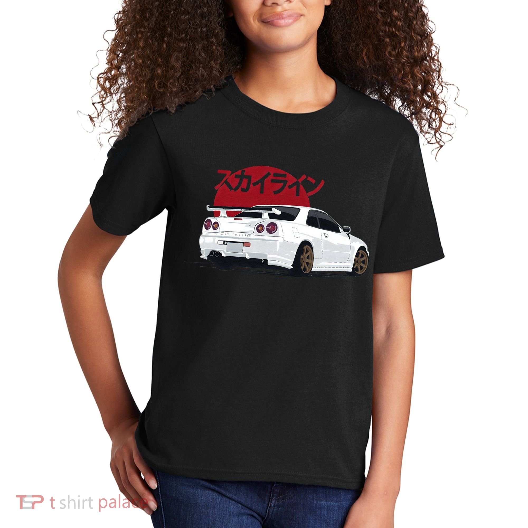 White Gt R 34 JDM Skyline Kids T-Shirt
