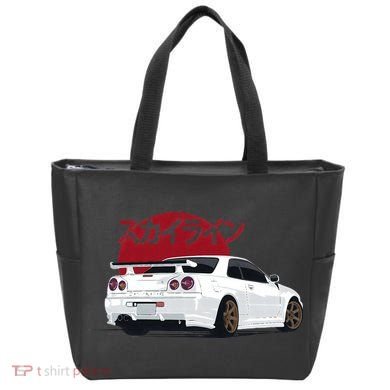 White Gt R 34 JDM Skyline Tote Bag