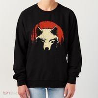 Wolf Graphic Red Moon Wildlife Animal Wolf Japanese Women's Sweatshirt thumb 0