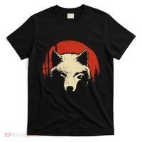 Wolf Graphic Red Moon Wildlife Animal Wolf Japanese T-Shirt thumb 0