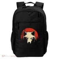 Wolf Graphic Red Moon Wildlife Animal Wolf Japanese Backpack thumb 0