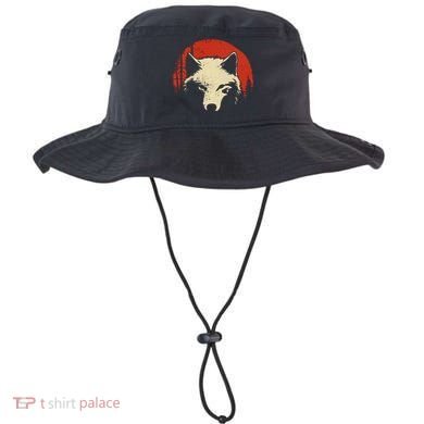 Wolf Graphic Red Moon Wildlife Animal Wolf Japanese Bucket Hat