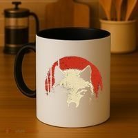 Wolf Graphic Red Moon Wildlife Animal Wolf Japanese Coffee Mug thumb 4