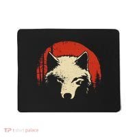 Wolf Graphic Red Moon Wildlife Animal Wolf Japanese Mousepad thumb 0