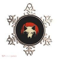 Wolf Graphic Red Moon Wildlife Animal Wolf Japanese Ornament thumb 0