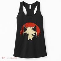 Wolf Graphic Red Moon Wildlife Animal Wolf Japanese Women's Tank Top thumb 0