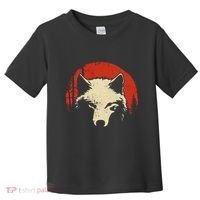 Wolf Graphic Red Moon Wildlife Animal Wolf Japanese Toddler T-Shirt thumb 0