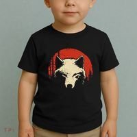 Wolf Graphic Red Moon Wildlife Animal Wolf Japanese Toddler T-Shirt thumb 2