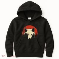 Wolf Graphic Red Moon Wildlife Animal Wolf Japanese Kids Hoodie thumb 0
