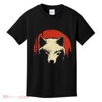 Wolf Graphic Red Moon Wildlife Animal Wolf Japanese Kids T-Shirt thumb 0