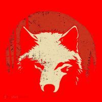 Wolf Graphic Red Moon Wildlife Animal Wolf Japanese Santa Hat thumb 1