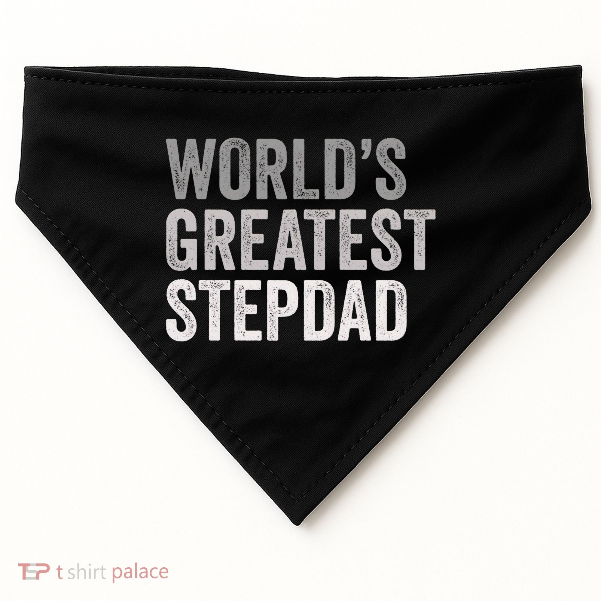 Worlds Greatest Stepdad Funny Dad Stepfather Gift USA-Made Doggie Bandana