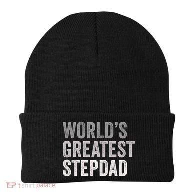 Worlds Greatest Stepdad Funny Dad Stepfather Gift Beanie