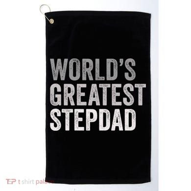 Worlds Greatest Stepdad Funny Dad Stepfather Gift Golf Towel