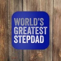 Worlds Greatest Stepdad Funny Dad Stepfather Gift Coaster thumb 0