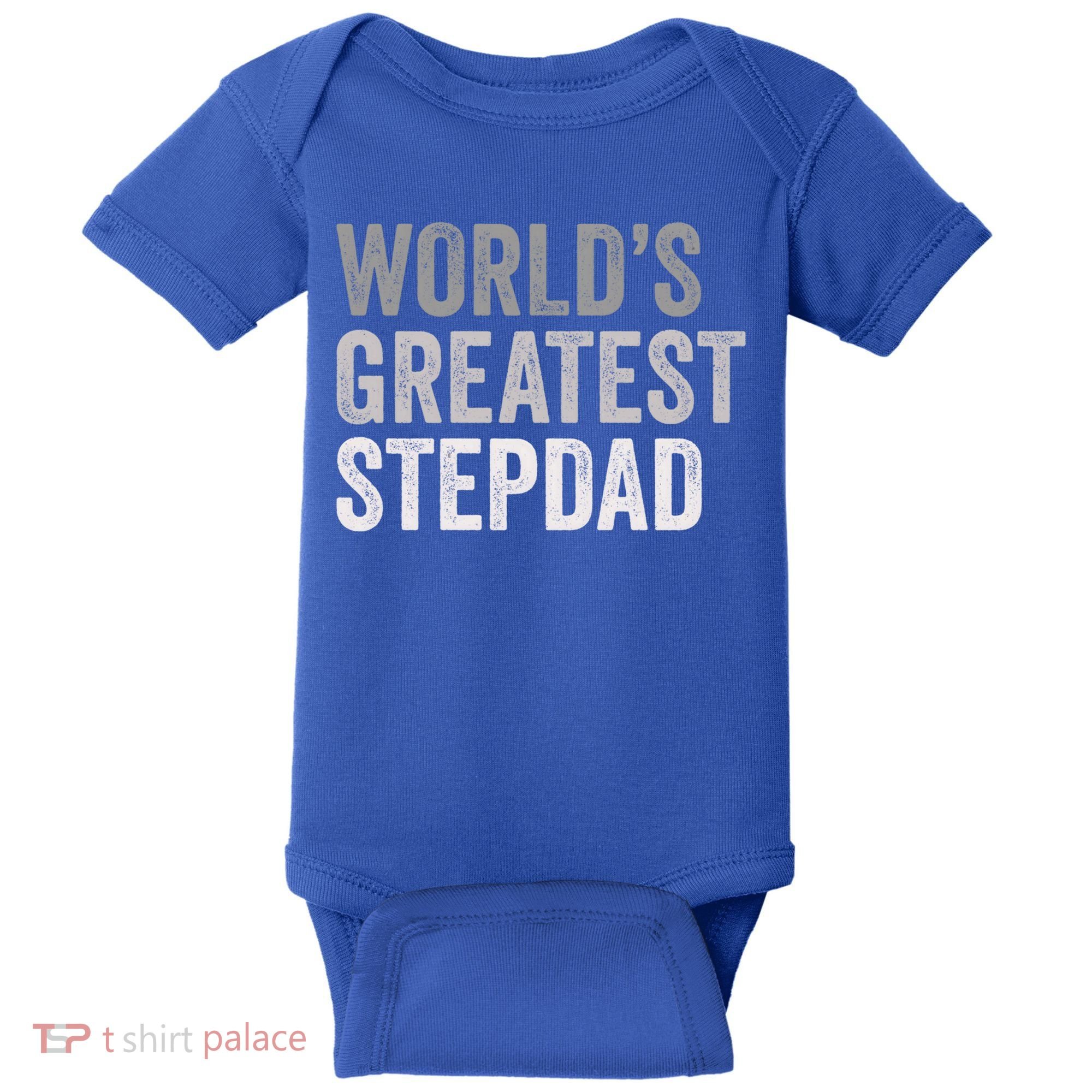 Worlds Greatest Stepdad Funny Dad Stepfather Gift Baby Bodysuit
