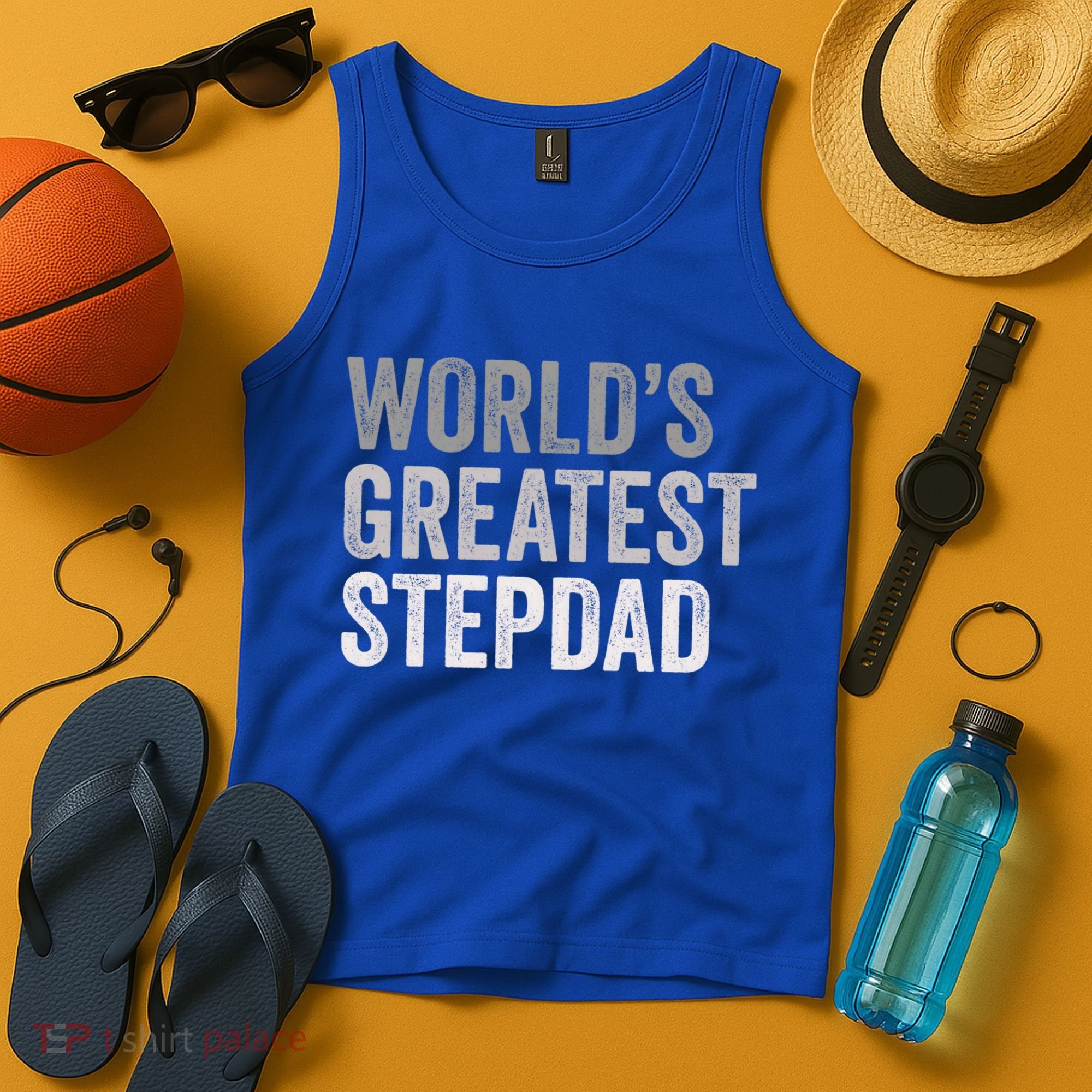 Worlds Greatest Stepdad Funny Dad Stepfather Gift Tank Top