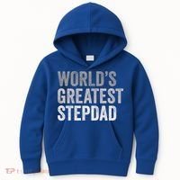 Worlds Greatest Stepdad Funny Dad Stepfather Gift Kids Hoodie thumb 0