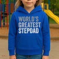 Worlds Greatest Stepdad Funny Dad Stepfather Gift Kids Hoodie thumb 3