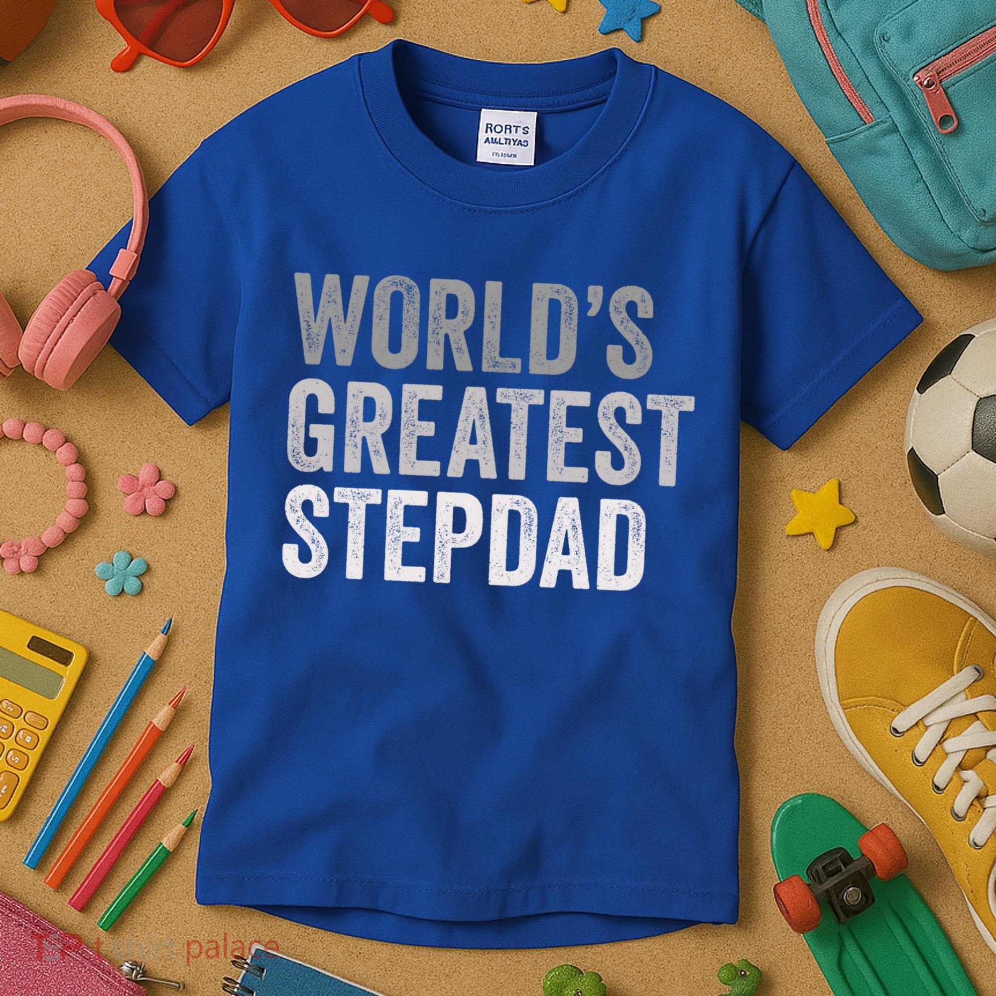 Worlds Greatest Stepdad Funny Dad Stepfather Gift Kids T-Shirt