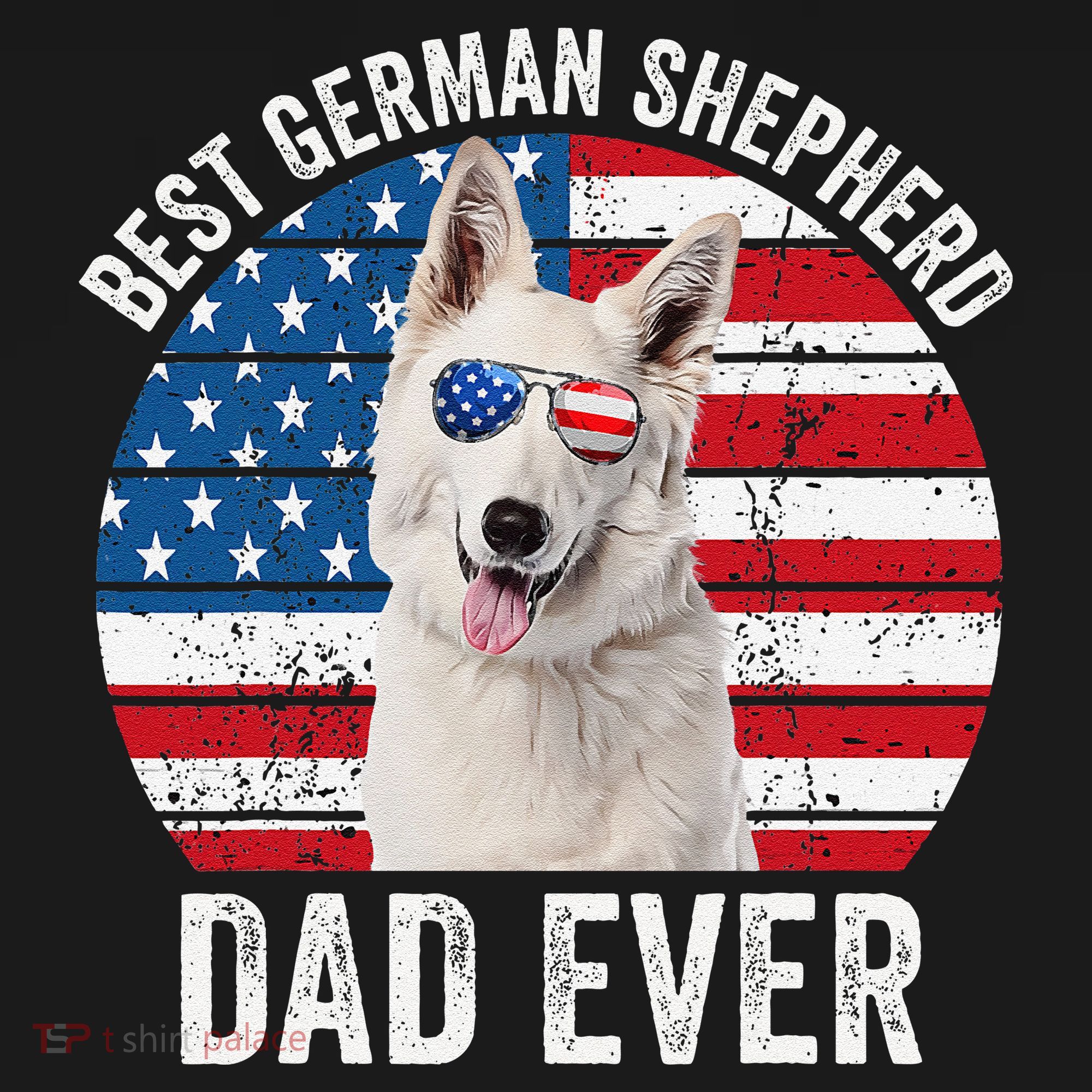 White German Shepherd Dad American Flag Dog Lover Gsd Dog Apron