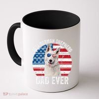 White German Shepherd Dad American Flag Dog Lover Gsd Dog Coffee Mug thumb 0