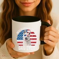 White German Shepherd Dad American Flag Dog Lover Gsd Dog Coffee Mug thumb 3