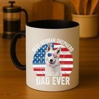 White German Shepherd Dad American Flag Dog Lover Gsd Dog Coffee Mug thumb 4