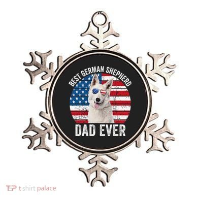 White German Shepherd Dad American Flag Dog Lover Gsd Dog Ornament