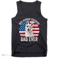White German Shepherd Dad American Flag Dog Lover Gsd Dog Tank Top thumb 0