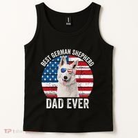 White German Shepherd Dad American Flag Dog Lover Gsd Dog Tank Top thumb 2