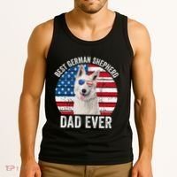 White German Shepherd Dad American Flag Dog Lover Gsd Dog Tank Top thumb 3