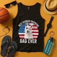 White German Shepherd Dad American Flag Dog Lover Gsd Dog Tank Top thumb 4