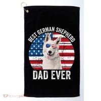 White German Shepherd Dad American Flag Dog Lover Gsd Dog Golf Towel thumb 0