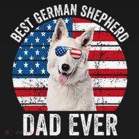 White German Shepherd Dad American Flag Dog Lover Gsd Dog Visor thumb 3