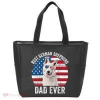 White German Shepherd Dad American Flag Dog Lover Gsd Dog Tote Bag thumb 0