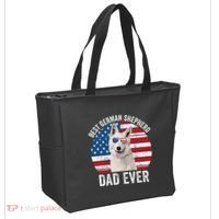 White German Shepherd Dad American Flag Dog Lover Gsd Dog Tote Bag thumb 2