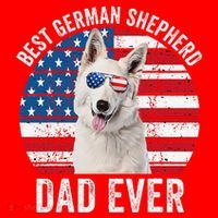 White German Shepherd Dad American Flag Dog Lover Gsd Dog Santa Hat thumb 1