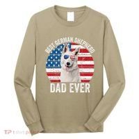 White German Shepherd Dad American Flag Dog Lover Gsd Dog Long Sleeve Shirt thumb 0