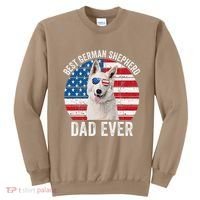 White German Shepherd Dad American Flag Dog Lover Gsd Dog Sweatshirt thumb 0