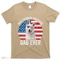 White German Shepherd Dad American Flag Dog Lover Gsd Dog T-Shirt thumb 0