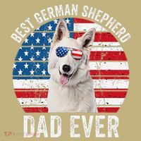 White German Shepherd Dad American Flag Dog Lover Gsd Dog T-Shirt thumb 7