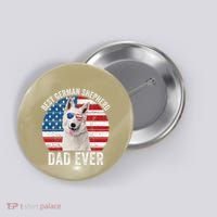 White German Shepherd Dad American Flag Dog Lover Gsd Dog Button thumb 0
