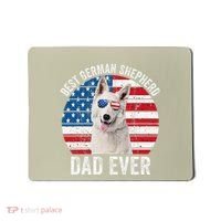 White German Shepherd Dad American Flag Dog Lover Gsd Dog Mousepad thumb 0