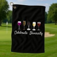 Wine Glass Saying Quote Wine Related Gift Meaningful Gift Golf Towel thumb 1