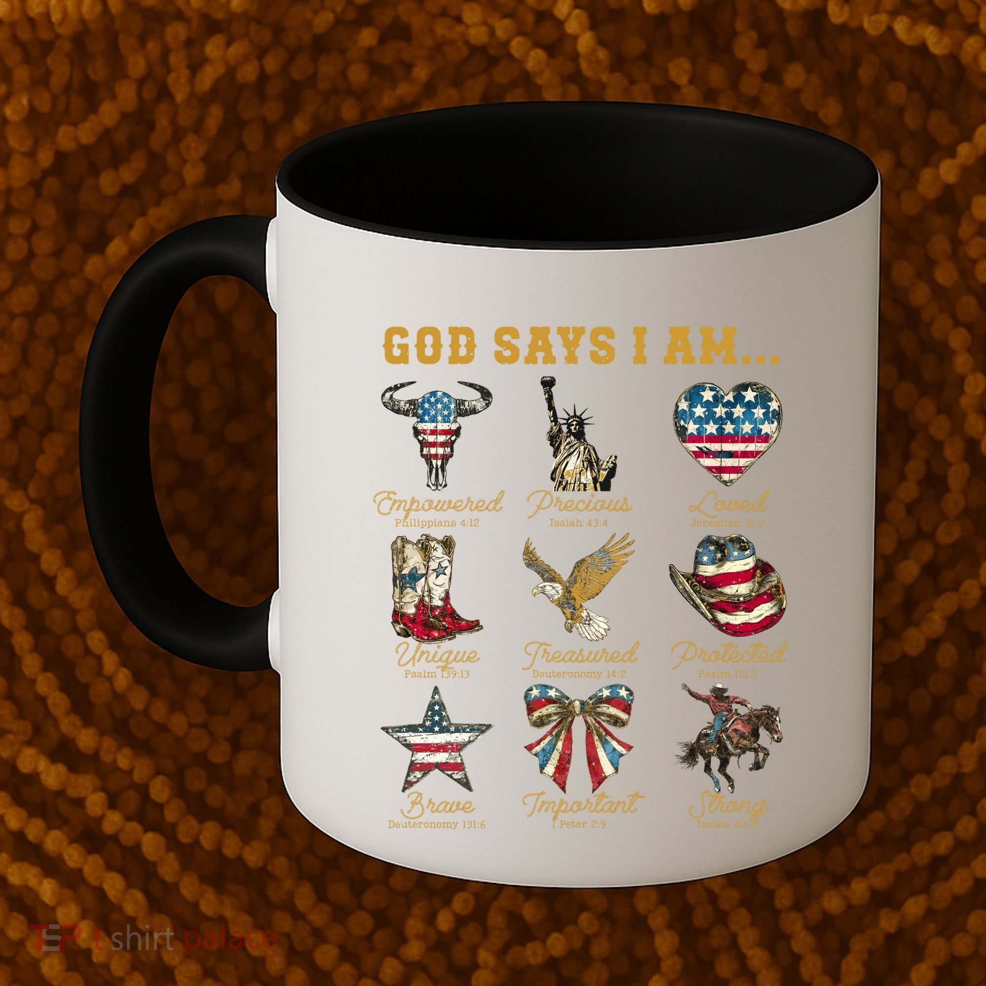 Western God Says I Am 4th Of July Distressed Coffee Mug
