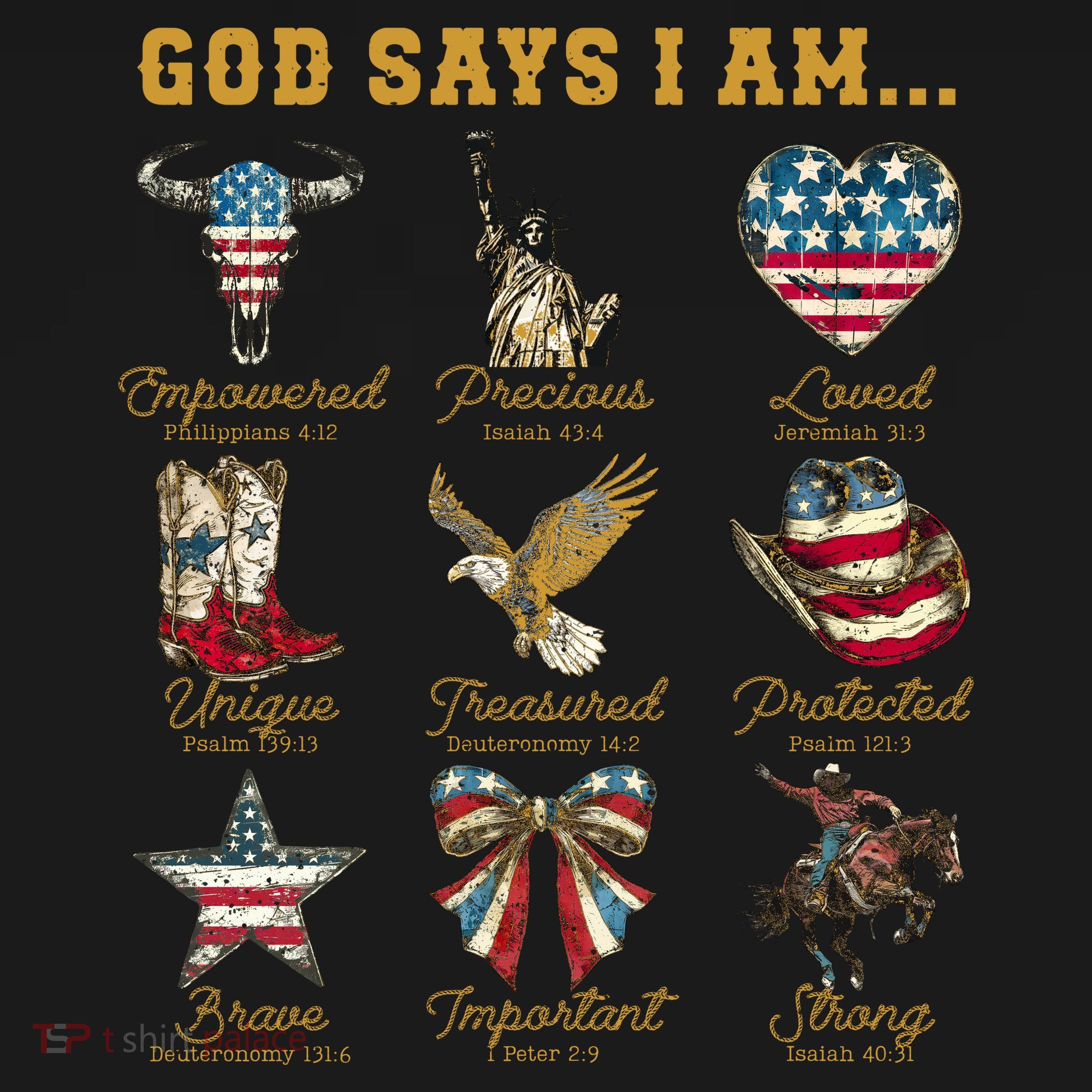 Western God Says I Am 4th Of July Distressed Ornament