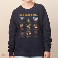 Western God Says I Am 4th Of July Distressed Women's Sweatshirt thumb 0
