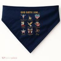 Western God Says I Am 4th Of July Distressed USA-Made Doggie Bandana thumb 0